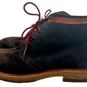 1901 BRAND MENS SUEDE BOOTS DARK BLUE BURGUNDY LACES GREAT CONDITION SIZE 11